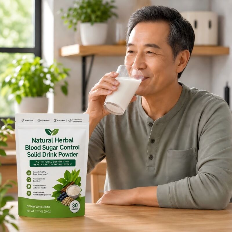 Baisfu Natural Herbal Blood Sugar Control Solid Drink Powder Mulberry Leaf Kudzu Root Ginseng Goji Berry Cassia Seed for Healthy Glucose Support